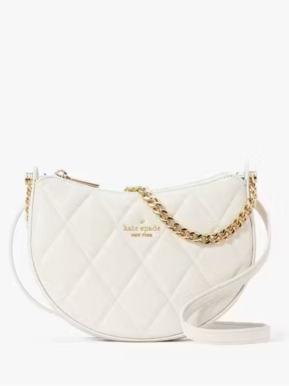 Kate Spade Carey Zip Top Crossbody Bag Quilted Smooth Leather